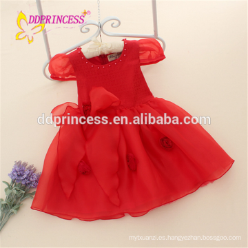 forme a mini el vestido de boda del vestido de bola del vestido lleno rojo mini vestido de boda para la niña